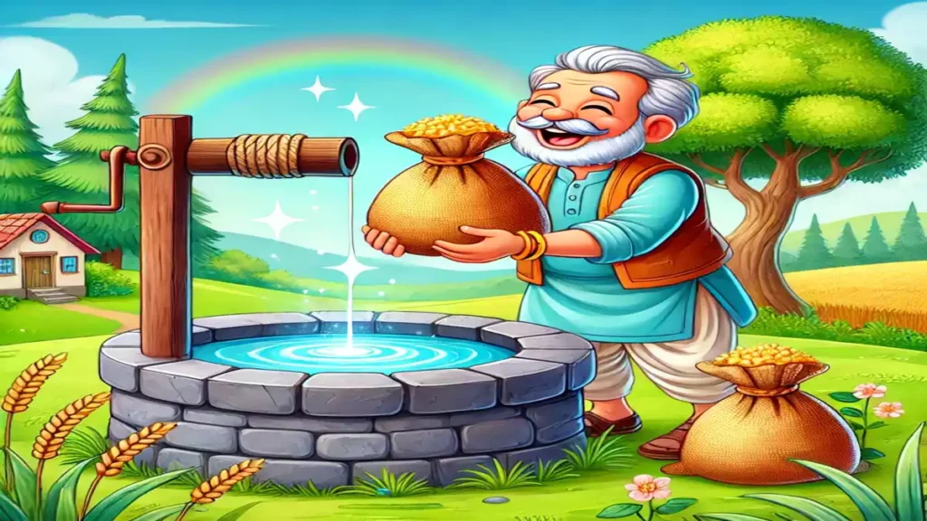 imanadar kisan aur jadui kuwa - hindi story for kids